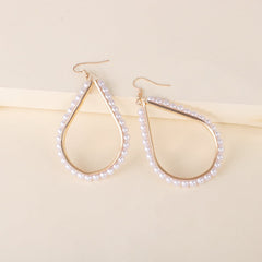 Pearl & 18K Gold-Plated Teardrop Earrings