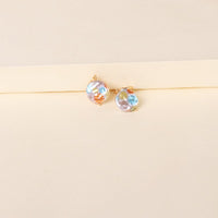 White Floral Imitation Pearl & Goldtone Drop Earrings