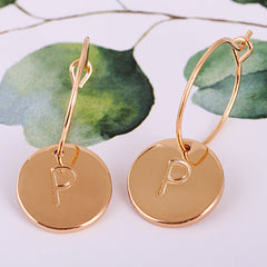 18K Gold-Plated Letter Cut Drop Earrings