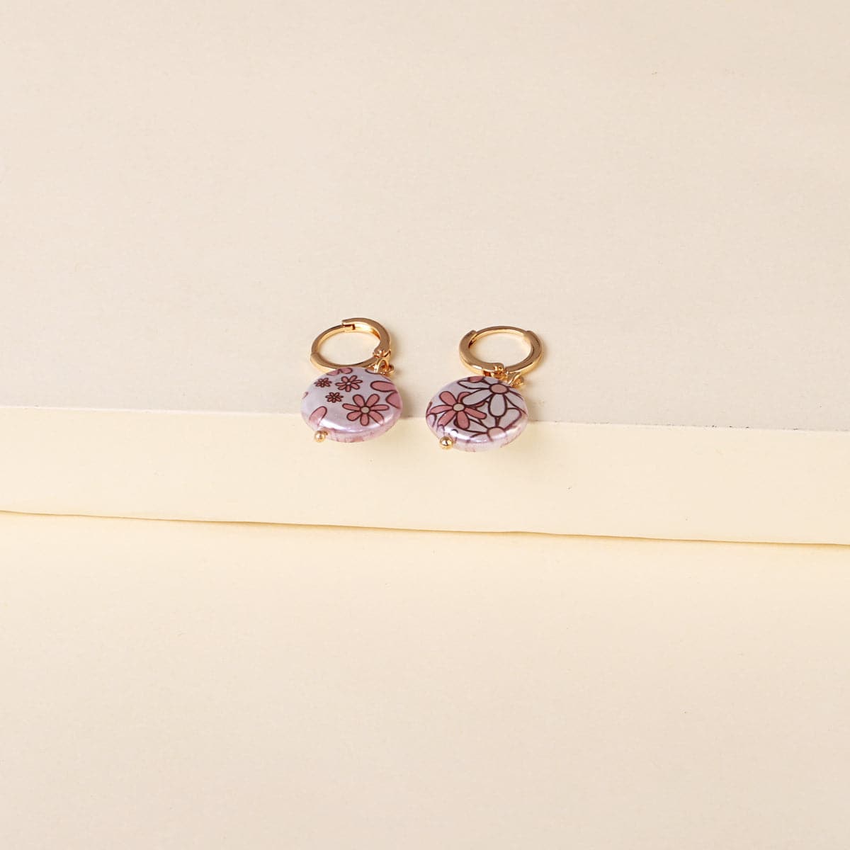 Purple Floral Pearl & 18K Gold-Plated Drop Earrings