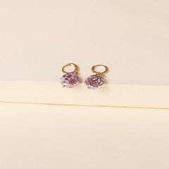 Purple Floral Pearl & 18K Gold-Plated Drop Earrings