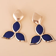 Blue Acrylic & 18K Gold-Plated Flower Drop Earrings