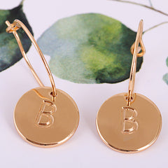 18K Gold-Plated Letter B Cut Drop Earrings