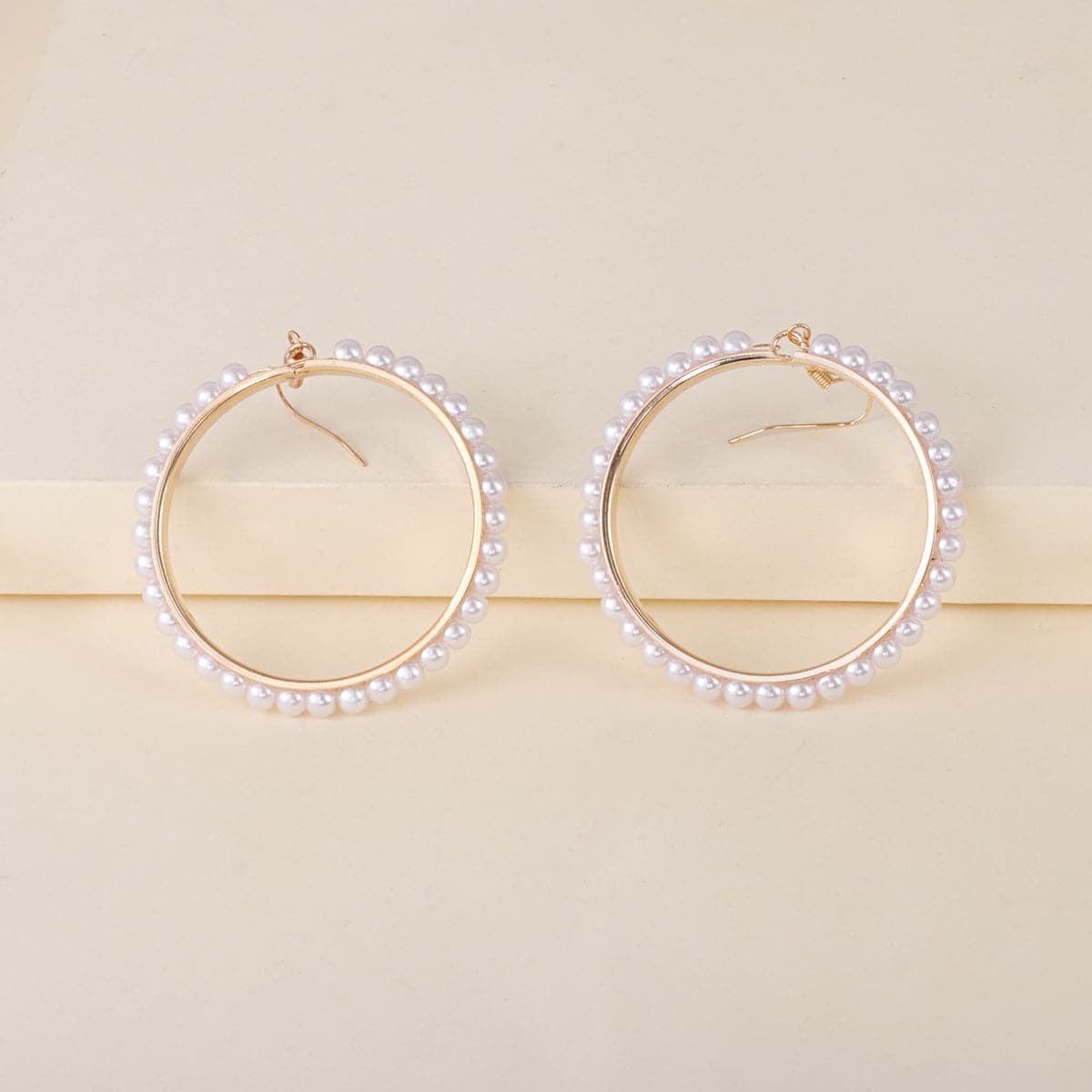 Pearl & 18K Gold-Plated Hoop Drop Earrings