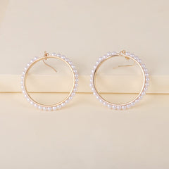 Pearl & 18K Gold-Plated Hoop Drop Earrings