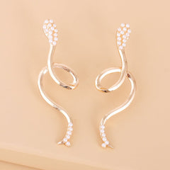 Pearl & 18K Gold-Plated Snake Drop Earrings