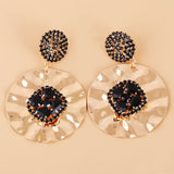 Black Cubic Zirconia & Goldtone Drop Earrings