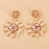 Light Pink Crystal & Cubic Zirconia 18K Gold-Plated Round Drop Earrings