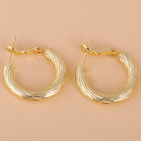 Goldtone Drawn-Wire Hoop Earrings