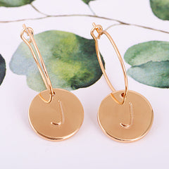 18K Gold-Plated Letter J Cut Drop Earrings