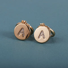 Cubic Zirconia & 18K Gold-Plated Letter A Cut Drop Earrings
