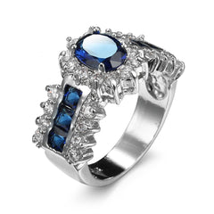 Purple Crystal & Silver-Plated Hola Ring