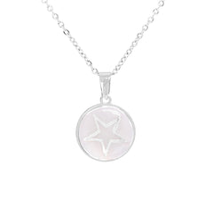 White Resin & Silver-Plated Star Pendant Necklace