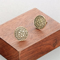 18k Gold-Plated Compass Stud Earrings
