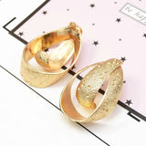 18k Gold-Plated Geometric Textured Drop Earrings