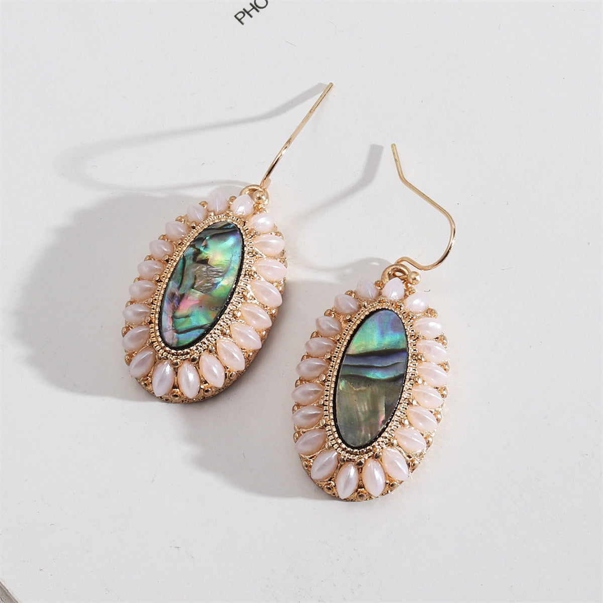 Abalone Shell & Resin 18K Gold-Plated Oval Drop Earrings