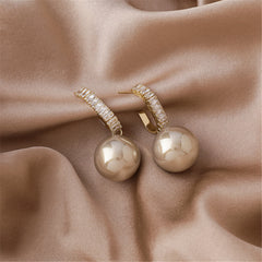 Champagne Pearl & 18K Gold-Plated Drop Earrings