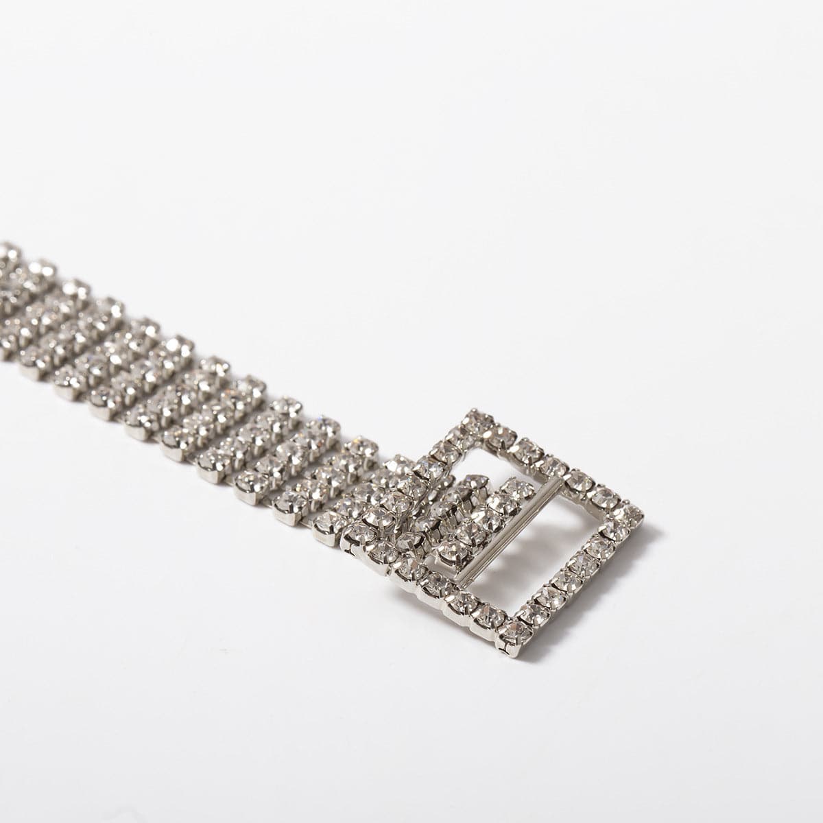 Cubic Zirconia and Silver-Plated Belt Choker Necklace, chunky silver choker necklace, botanical inspired, styled look