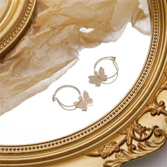 Stunning 18K gold-plated butterfly earrings that elevate your style with their delicate and whimsical design.
