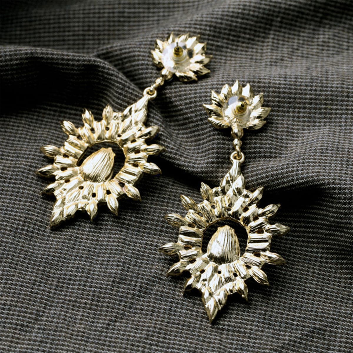 Cubic Zirconia & Resin 18K Gold-Plated Pear-Cut Statement Drop Earrings