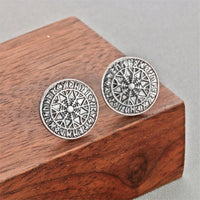 Silver-Plated Compass Stud Earrings