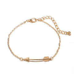 Cubic Zirconia & 18K Gold-Plated Arrow Cuff & Bracelet Set