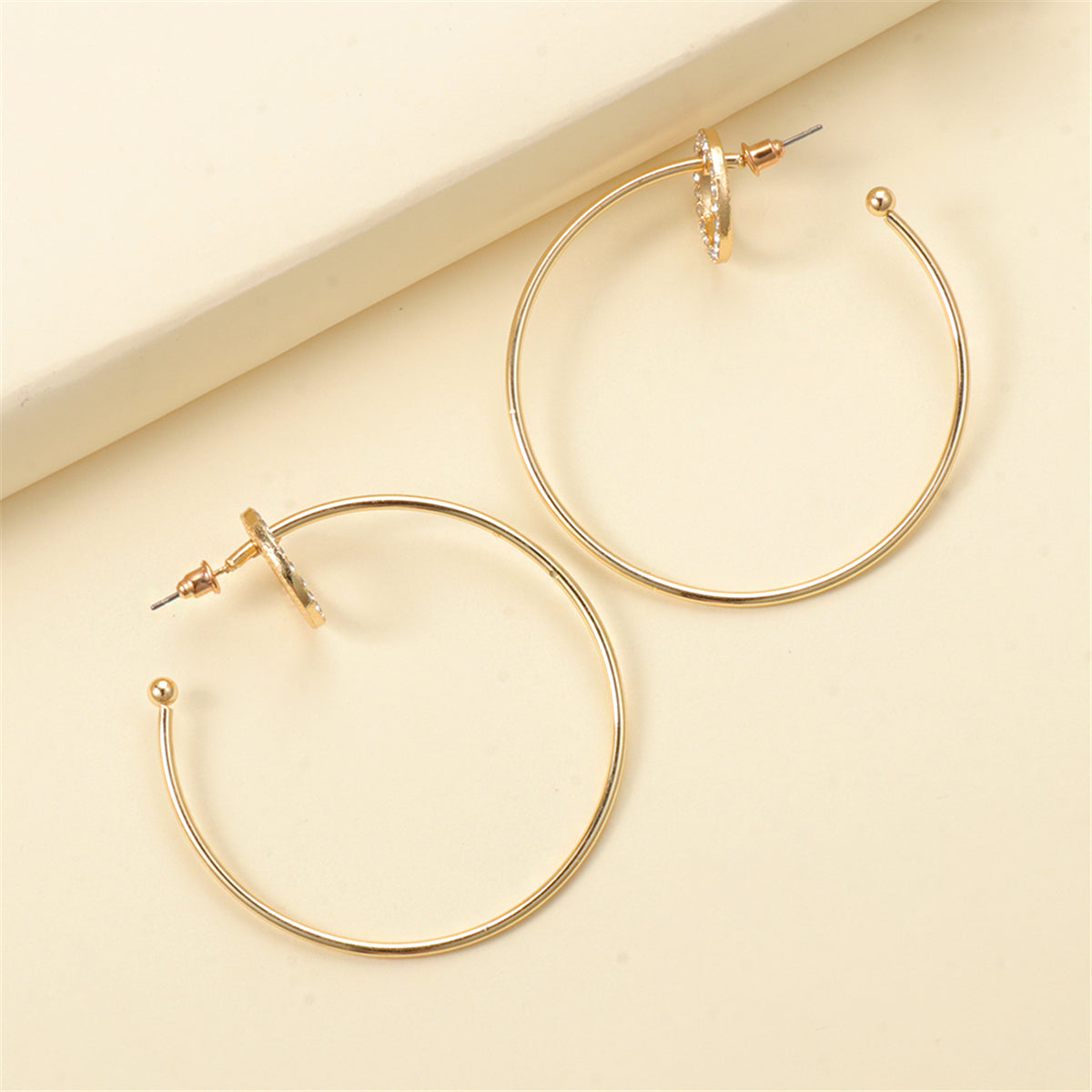 Cubic Zirconia & 18K Gold-Plated Hoop Earrings