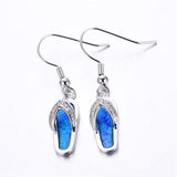 Blue Opal & cubic zirconia Flip-Flop Drop Earrings - streetregion