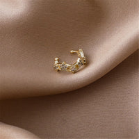 Cubic Zirconia & Goldtone Star Clip-On Earrings