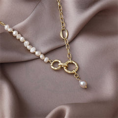 Pearl & 18K Gold-Plated Pendant Necklace