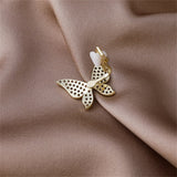 Cubic Zirconia & Goldtone Butterfly Ear Cuffs