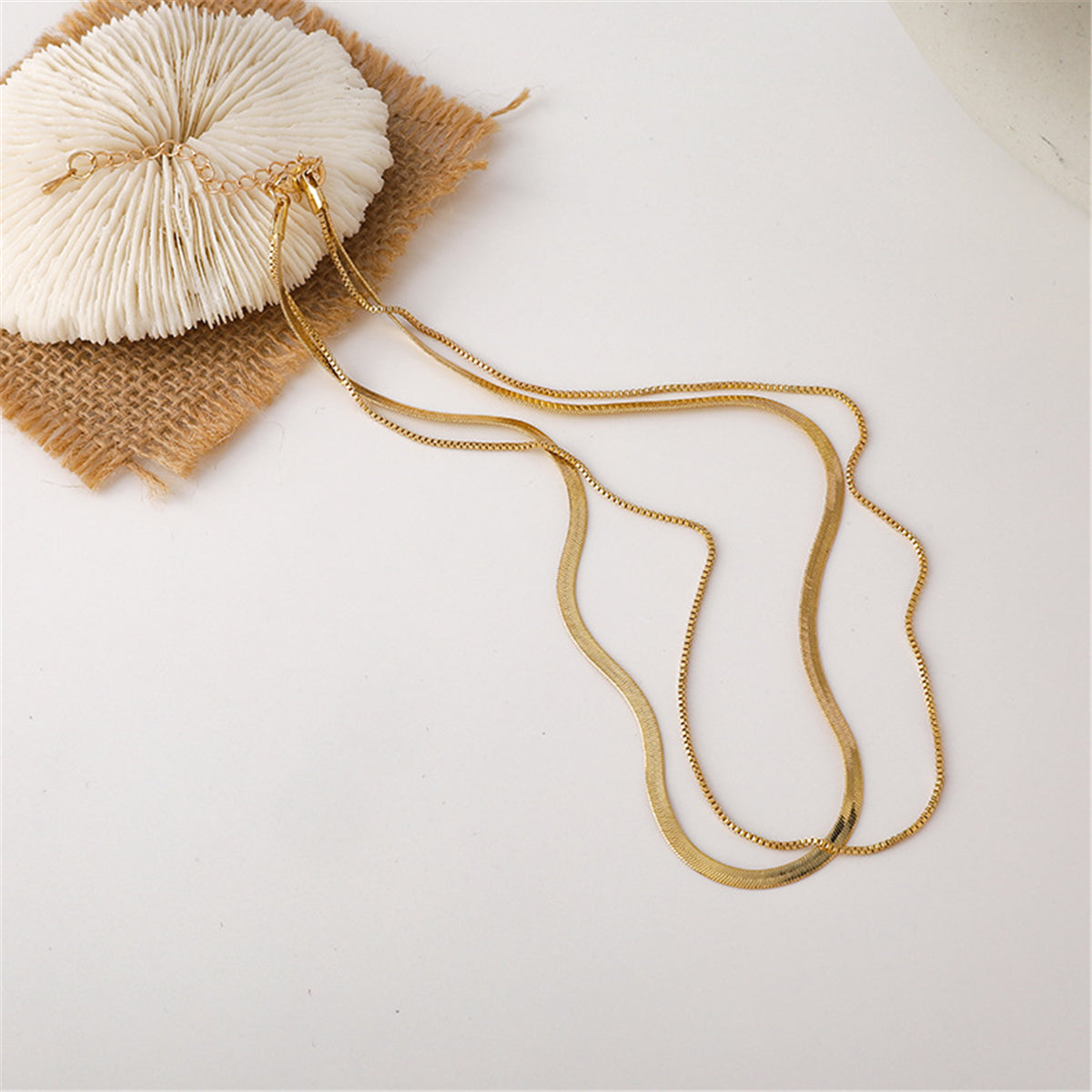 18K Gold-Plated Layered Chain Choker Necklace
