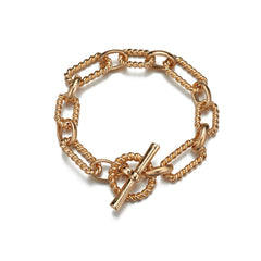 18K Gold-Plated Twine Oval Toggle Bracelet