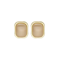 Green Resin & 18k Gold-Plated Rectangle Stud Earrings