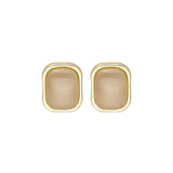 Green Resin & 18k Gold-Plated Rectangle Stud Earrings