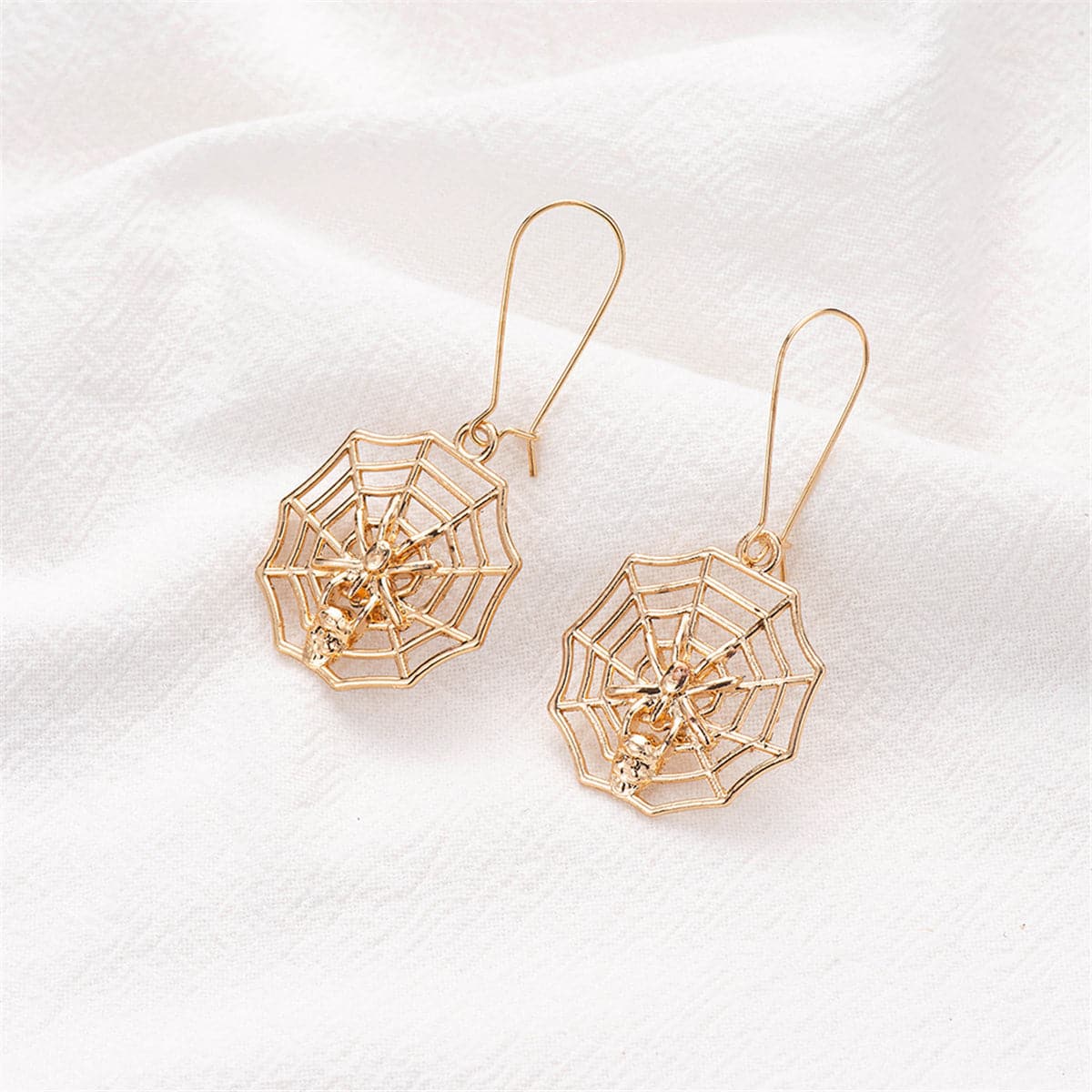 18K Gold-Plated Spider Web Drop Earrings