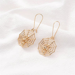 18K Gold-Plated Spider Web Drop Earrings