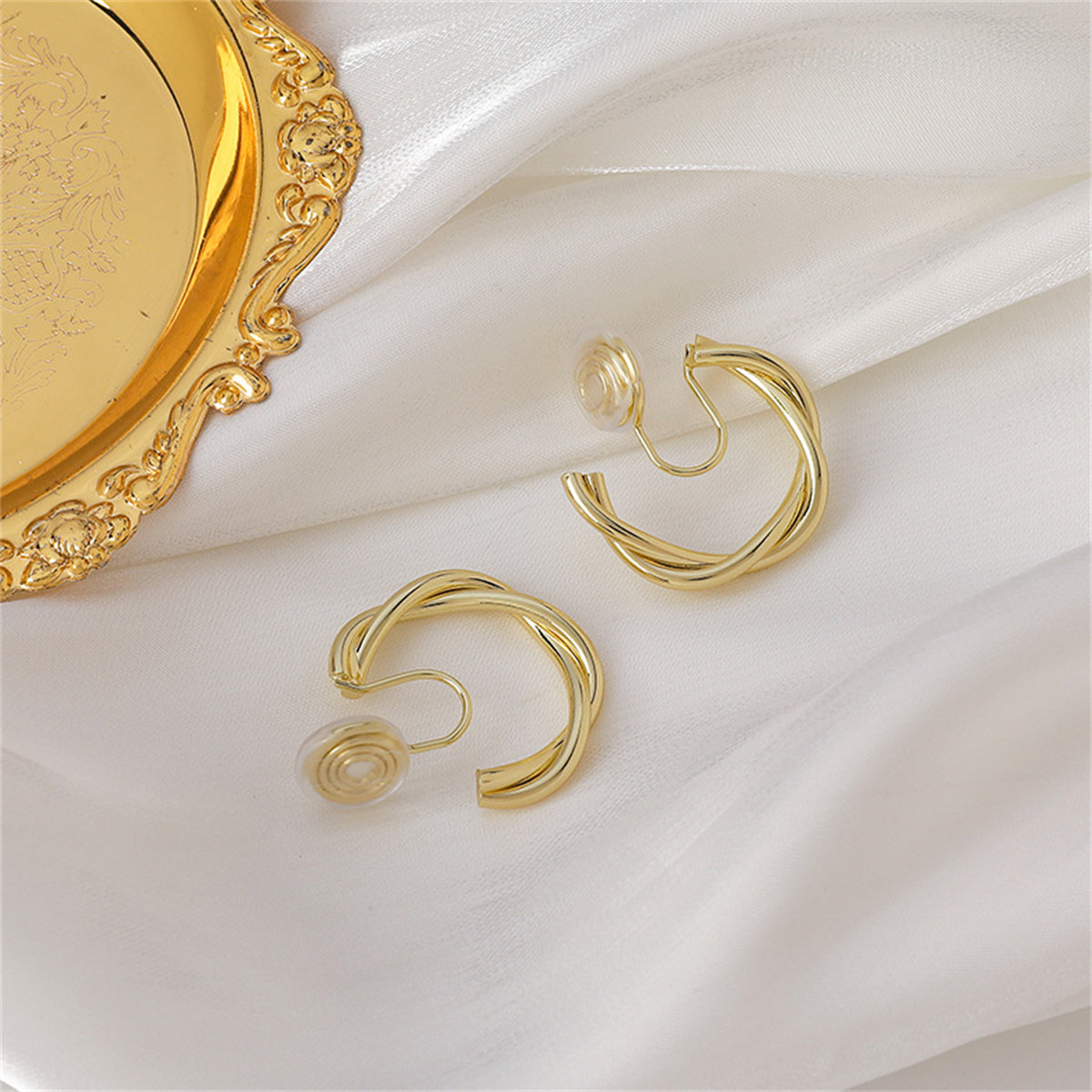 18K Gold-Plated Twine Clip-On Earrings