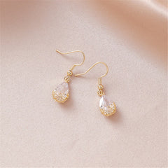 18K Gold-Plated & Crystal Floral Drop Earrings