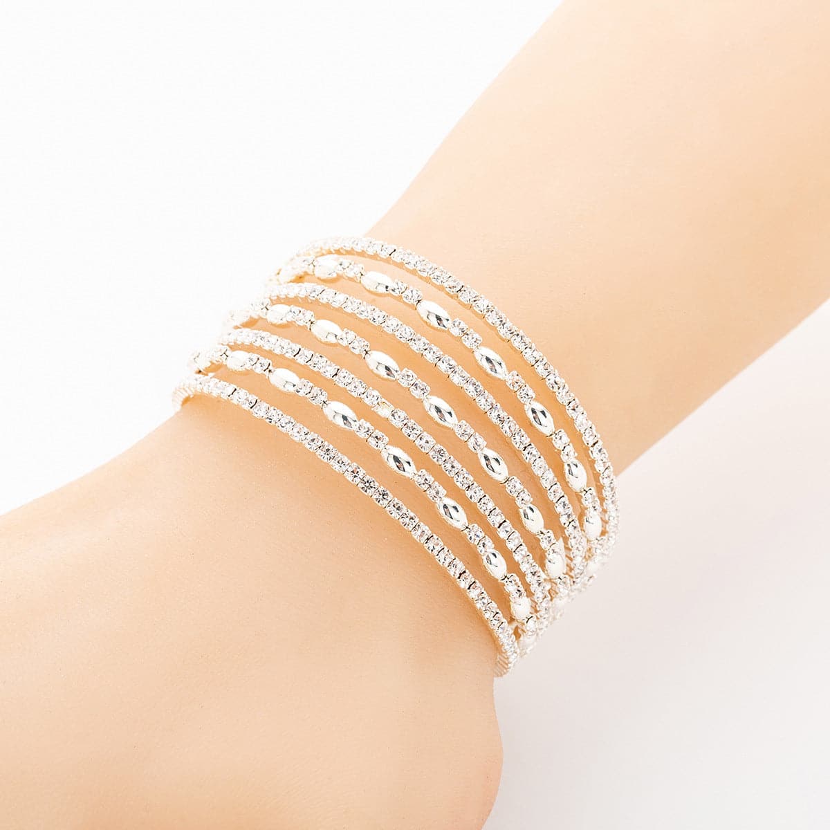 Cubic Zirconia & 18K Gold-Plated Layered Cuff