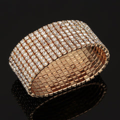 Cubic Zirconia & 18K Gold-Plated Stretch Bracelet