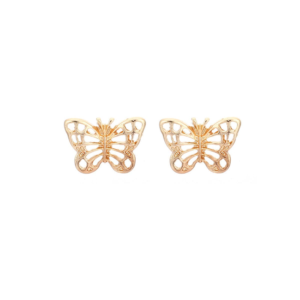 Pink Cubic Zirconia & 18K Gold-Plated Flower Stud Earrings Set