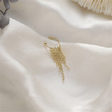 18k Gold-Plated Beaded Tassel Ear Cuff