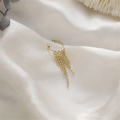Gorgeous 18K gold-plated ear cuff with intricate beads, designed to enhance your elegance and showcase your unique style.