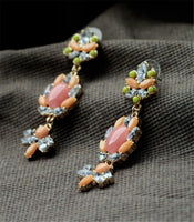 Cubic Zirconia & 18k Gold-Plated Marquise Cluster Drop Earrings