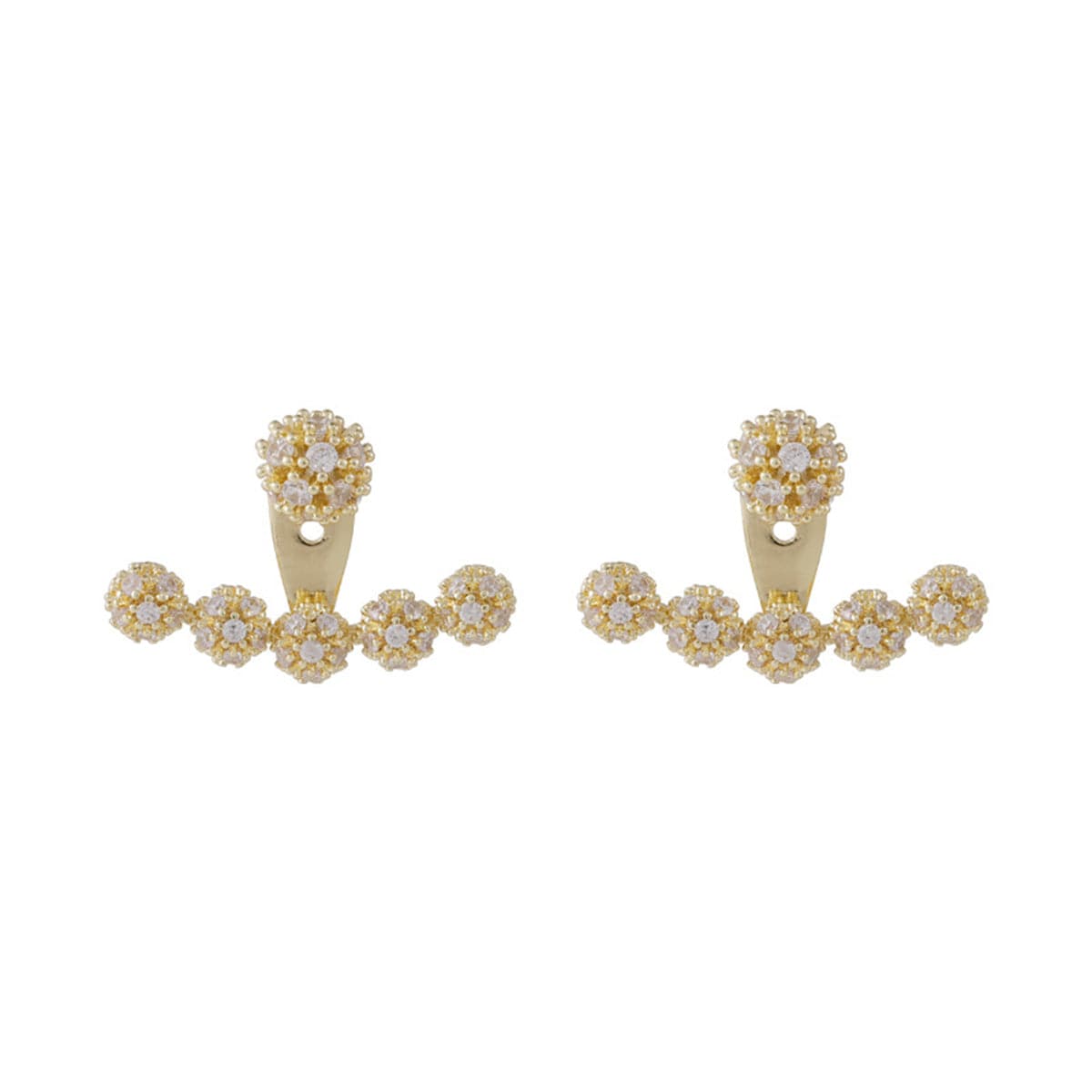 Cubic Zirconia & 18K Gold-Plated Anchor Ear Jackets