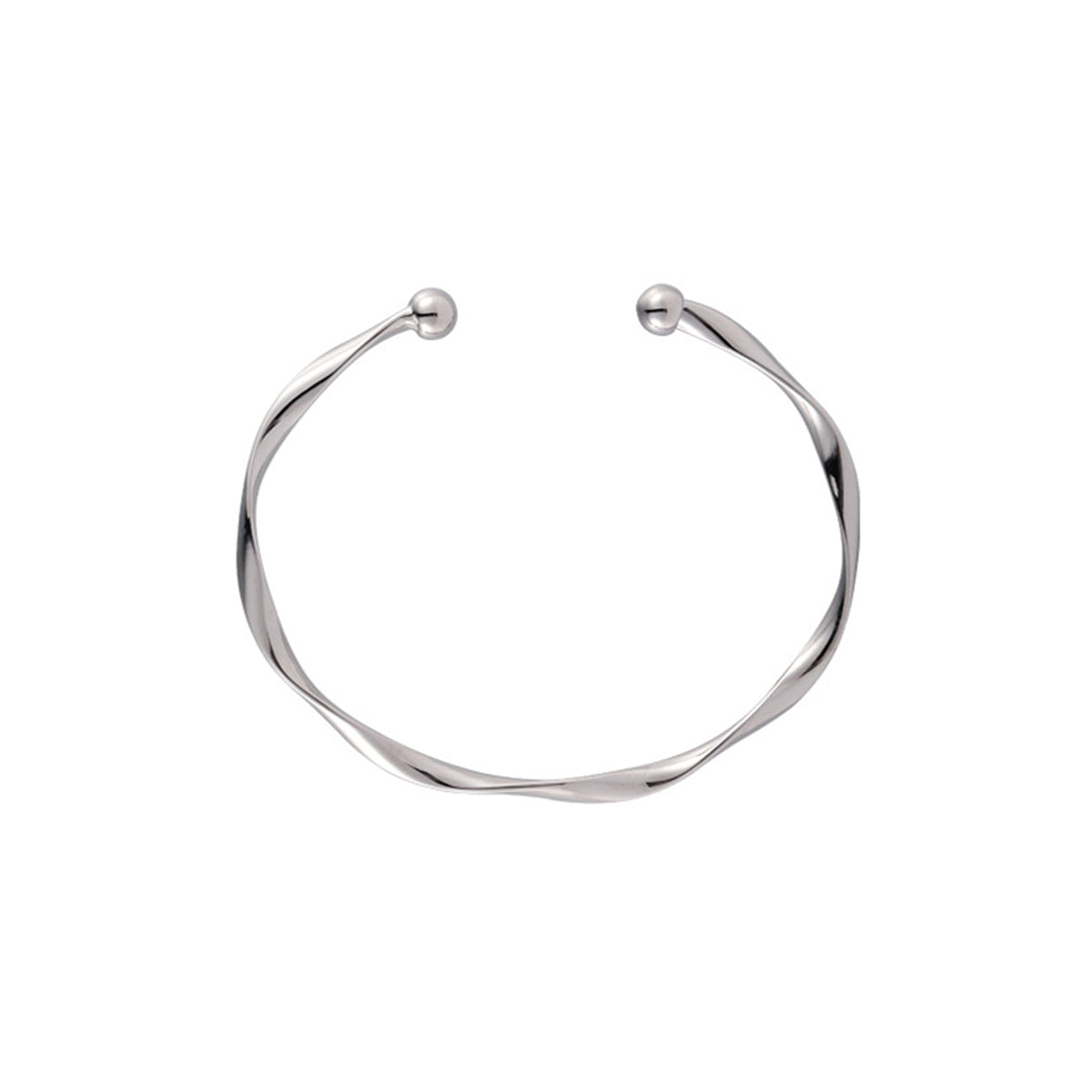 Silver-Plated Curved Waves Cuff