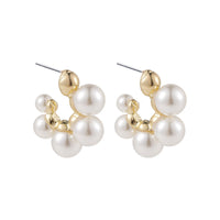 Pearl & 18k Gold-Plated C-Shape Huggie Earrings