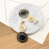 Cubic Zirconia & Imitation Pearl Circle Drop Earrings