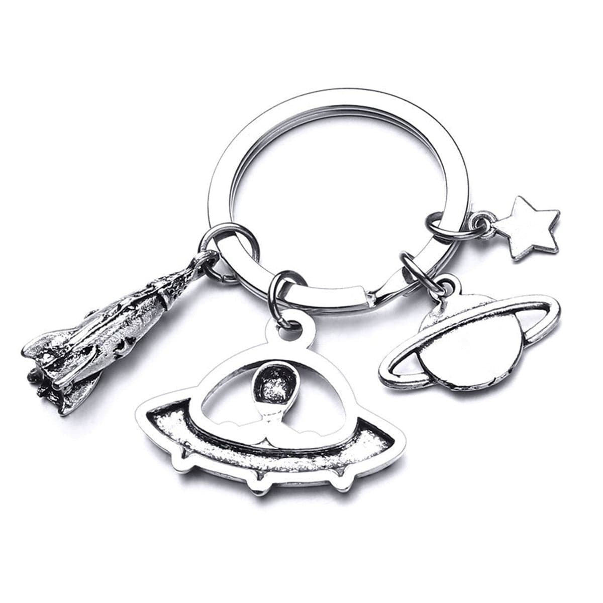 Silver-Plated 'I Want To Believe' Alien Key Chain
